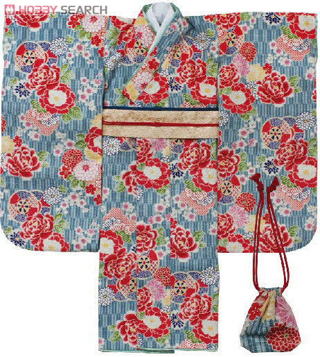 Kimono Set -Botan Ni Ume- (Light Blue), Azone, Accessories, 1/3, 4580116039461